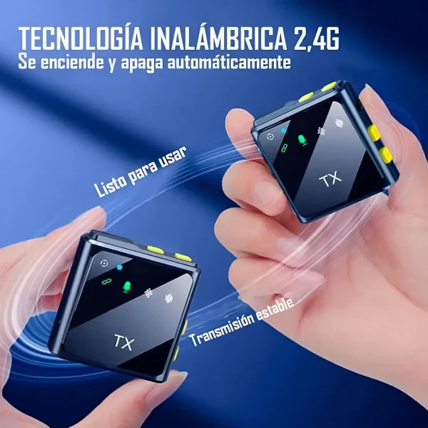 imagen 2 Micrófono Inalámbrico Dual Lavalier F9 para Móvil