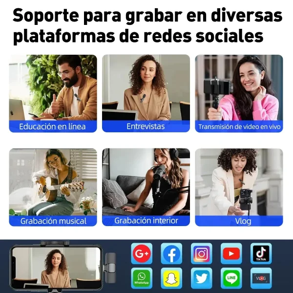 Micrófono Inalámbrico Dual Lavalier K9 para iPhone