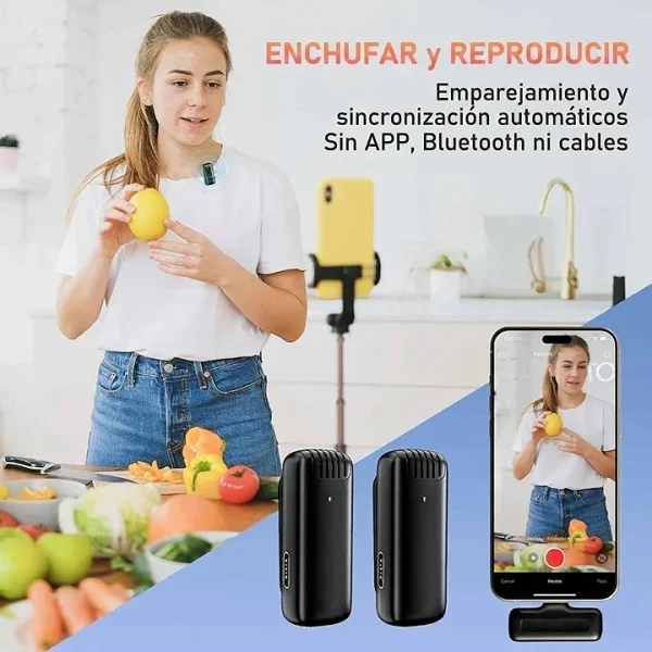 imagen2 Micrófono Inalámbrico Dual Lavalier J13 para iPhone